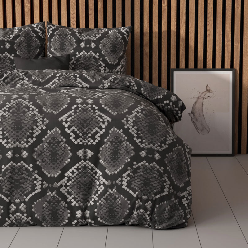 1+1 actie - Dekbedovertrek Riley Antraciet