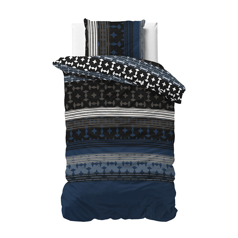 1+1 actie - Dekbedovertrek Scanda Navy