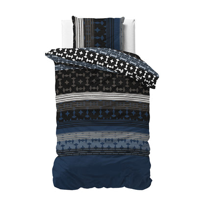 1+1 actie - Dekbedovertrek Scanda Navy