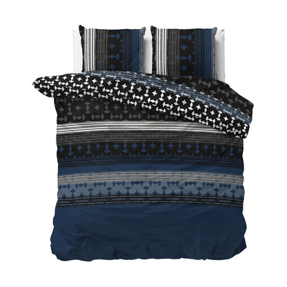 1+1 actie - Dekbedovertrek Scanda Navy
