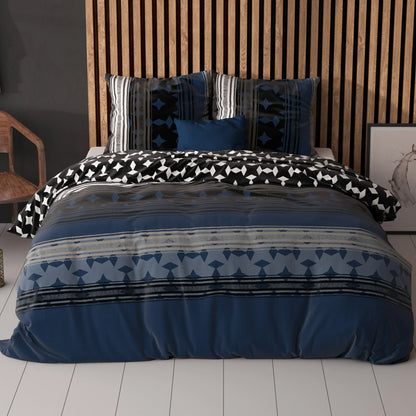 1+1 actie - Dekbedovertrek Scanda Navy