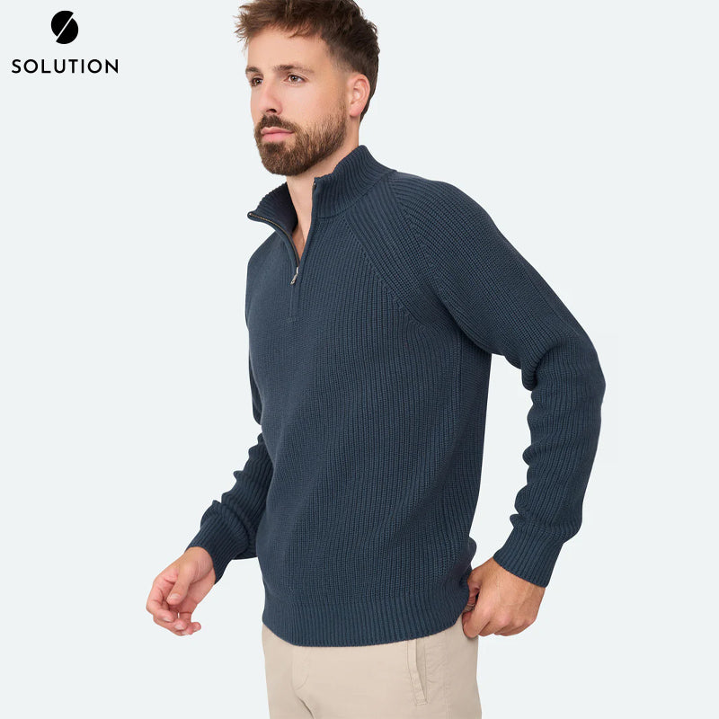 Zipper Pullover Menthon – Amphora & Navy