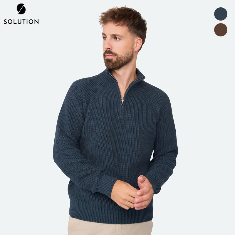 Zipper Pullover Menthon – Amphora & Navy