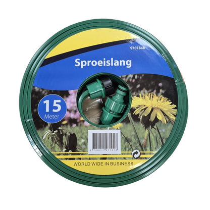 Sprinklerslang 15 Meter Groen – Flexibele Tuinslang voor Gelijkmatige Bewatering