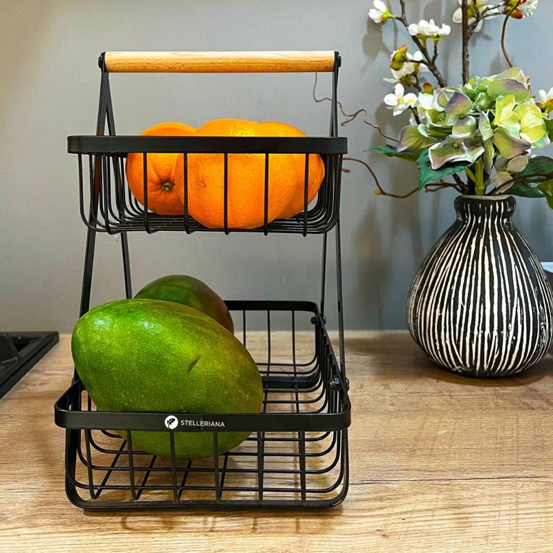 Fruitschaal met 2 Lagen – Stijlvol & Functioneel