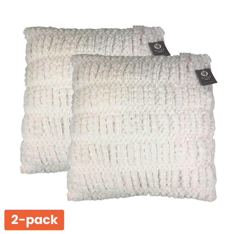 Stof France Sierkussens 50x50 cm 2-Pack – Luxe Witte Kussens met Vulling