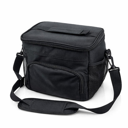 Thermo Lunchbox & Koeltas 9 Liter – Geïsoleerde Lunchtas met Schouderband Zwart