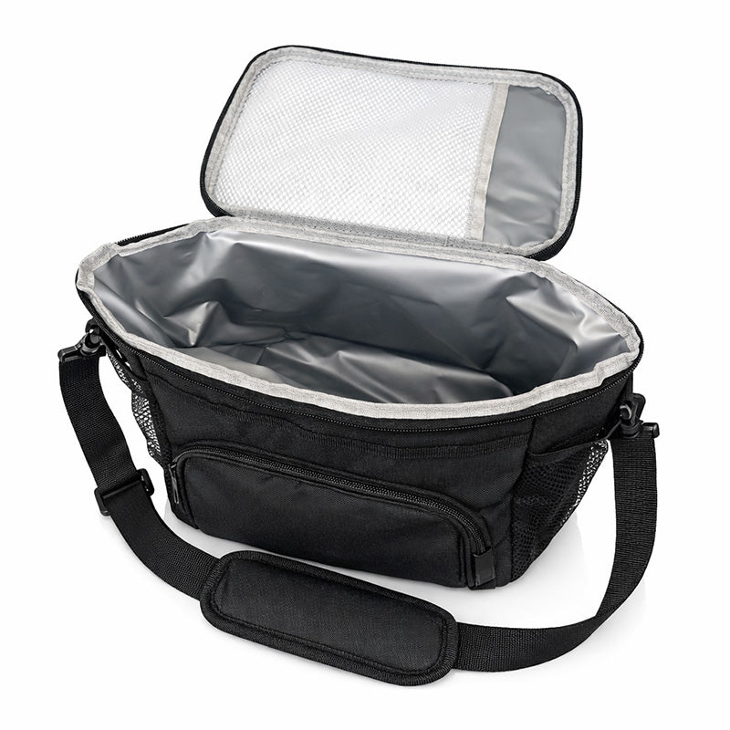 Thermo Lunchbox & Koeltas 9 Liter – Geïsoleerde Lunchtas met Schouderband Zwart