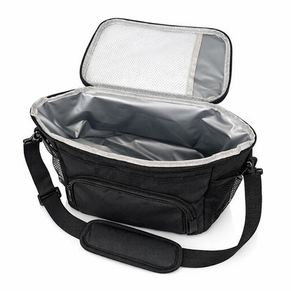 Thermo Lunchbox & Koeltas 9 Liter – Geïsoleerde Lunchtas met Schouderband Zwart