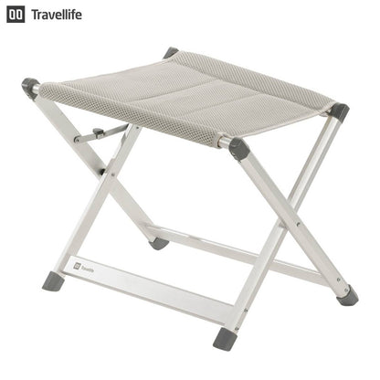 Travellife Luca Voetenbank Cool Grey – 3-in-1 Camping Voetensteun, Kruk & Bijzettafel