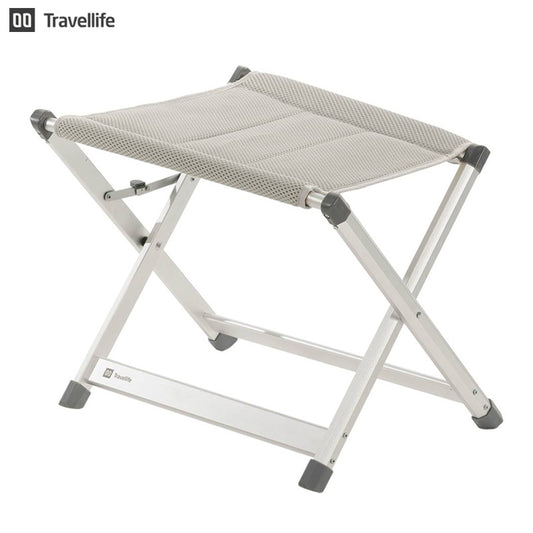 Travellife Luca Voetenbank Cool Grey – 3-in-1 Camping Voetensteun, Kruk & Bijzettafel