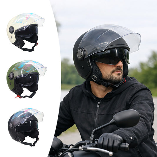 Motorhelm Treon Jet Helmet – Open Scooterhelm met Vizier in Diverse Maten & Kleuren