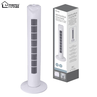 Urban Living Torenventilator 80 cm – Stille Staande Ventilator Wit