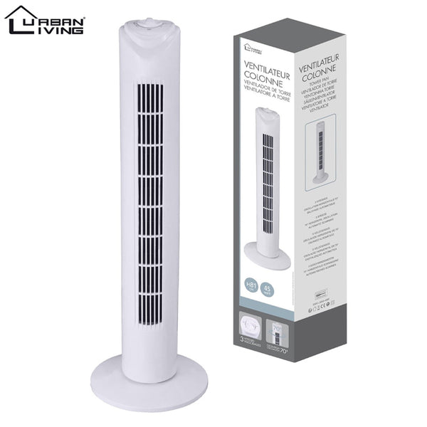 Urban Living Torenventilator 80 cm – Stille Staande Ventilator Wit