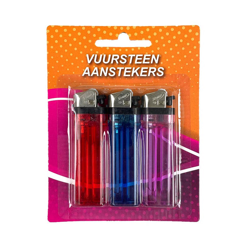 6-Pack Vuursteen Aanstekers – Kleurassorti