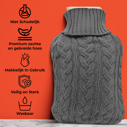 Warmwaterkruik met Gebreide Hoes