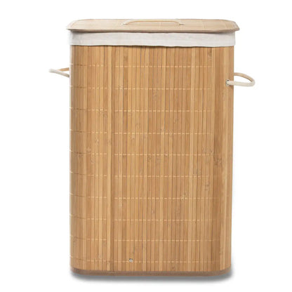 Bamboe Wasmand 76 Liter – Opvouwbare Wasmand met Deksel 30x40x60 cm