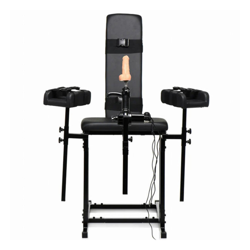 XR Brands Obedience Chair met Sex Machine – Complete Set voor Intensieve Beleving en Stabiliteit