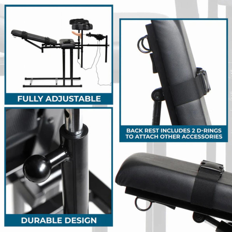 XR Brands Obedience Chair met Sex Machine – Complete Set voor Intensieve Beleving en Stabiliteit