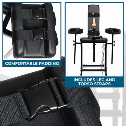 XR Brands Obedience Chair met Sex Machine – Complete Set voor Intensieve Beleving en Stabiliteit