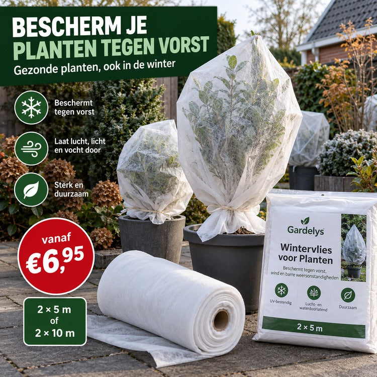 Gardelys wintervlies voor planten tegen vorst 2 x 5 of 2 x 10 meter